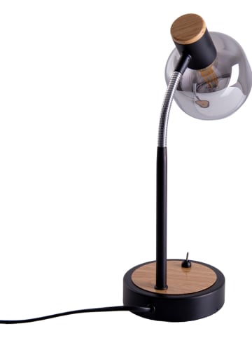 näve Tischleuchte "Fumoso" in Schwarz/ Natur - (H)39 cm