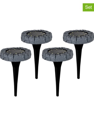 näve Solarne lampy ogrodowe LED (4 szt.) w kolorze szarym - wys. 12,5 cm