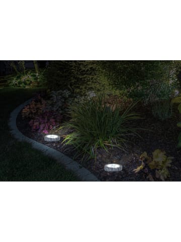 näve 4er-Set: LED-Solar-Gartenstecker in Grau - (H)12,5 cm