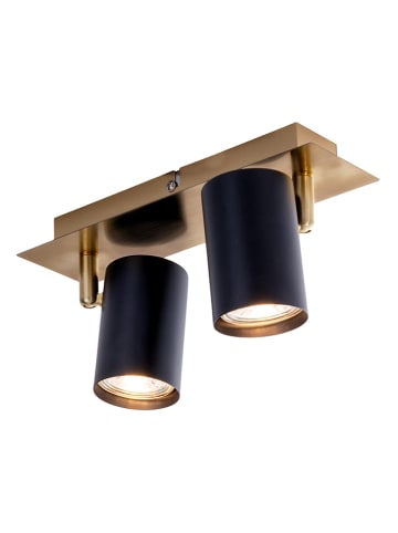 näve Plafonnière "Frida" zwart/goudkleurig - (L)24 x (B)7 cm