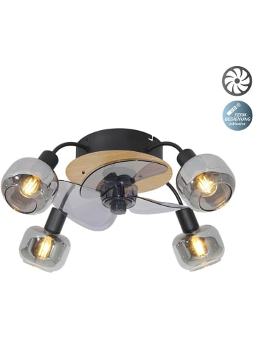 näve Ventilator-Deckenleuchte "Fumoso" in Grau - (H)21 x Ø 48 cm