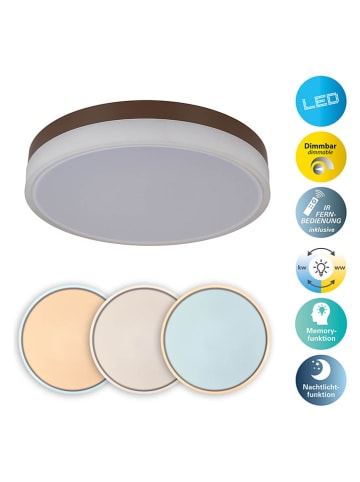 näve Lampa sufitowa LED "Lola" w kolorze brązowo-białym - KEE E (A do G)