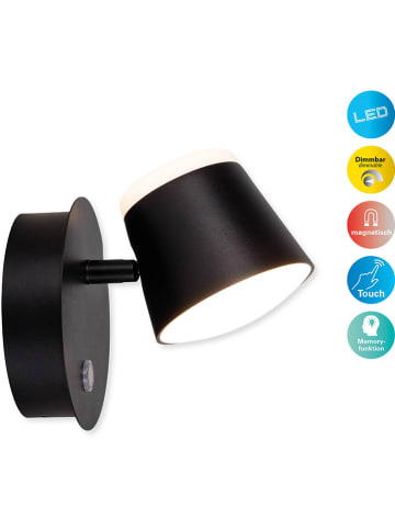 näve Akumulatorowa lampa ścienna LED "Tondo" w kolorze czarnym - szer. 14,5 cm