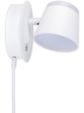 näve Akumulatorowa lampa ścienna LED "Tondo" w kolorze białym - szer. 14,5 cm