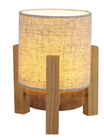 näve Akkutischleuchte "Madita" in Beige/ Hellbraun - (H)19 x Ø 16 cm