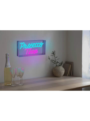 näve Led-tekstbord "Prosecco Time" turquoise/roze - (B)30 x (H)15 cm