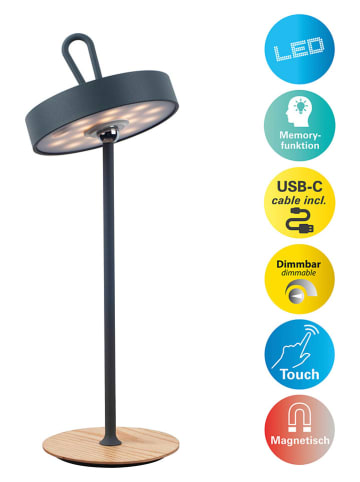 näve LED-Akku-Tischleuchte "ELLI" in Grau - EEK G (A bis G)