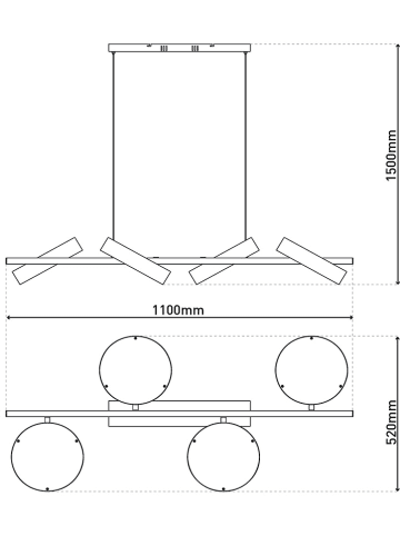näve Ledhanglamp "Tessa" lichtbruin/zwart - energieklasse F (A tot G)