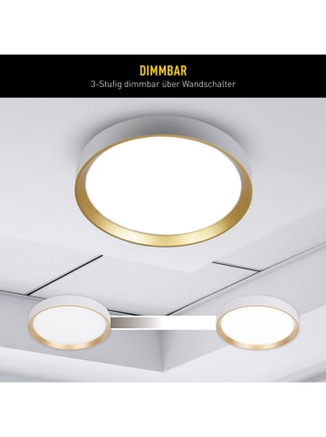 näve LED Deckenleuchte "Rio" in Weiß/ Gold - EEK B (A bis G)