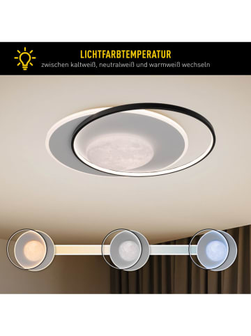 näve Ledplafonnière "Moonshine" wit/zwart - energieklasse E (A tot G)