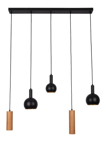 näve Hanglamp "Cusco" zwart/lichtbruin - (L)150 cm