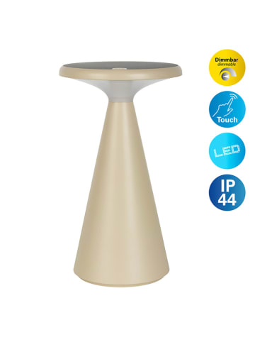 näve LED-Solar-Tischleuchte "Palu" in Beige - (H)20 x Ø 11,5 cm
