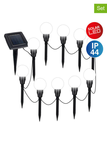 näve Solarne lampy ogrodowe (10 szt.) w kolorze czarnym na trzonku - wys. 18 cm
