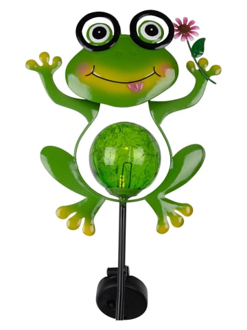 näve Solarna lampa ogrodowa "Froggy" w kolorze zielonym na trzonku - wys. 90 cm