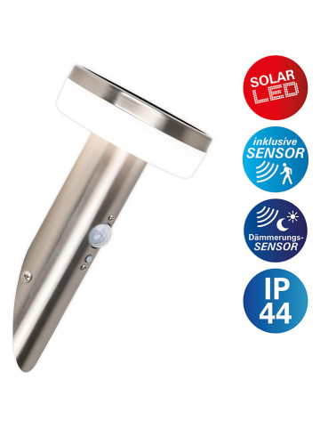 näve Solarwandlamp "Norcia" zilverkleurig - (H)25 cm