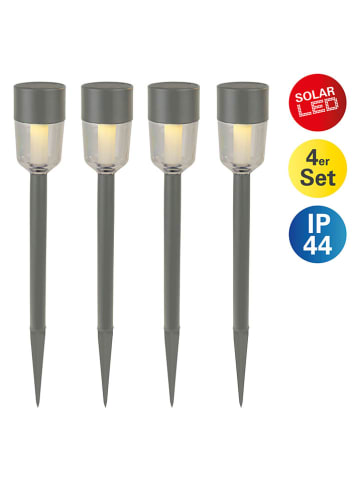 näve 4-delige set: solargrondstekers "Doha" grijs - (H)35,5 cm