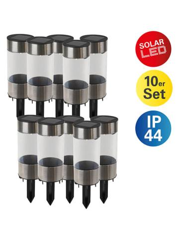 näve Solarne lampy ogrodowe (10 szt.) w kolorze szarym na trzonku - wys. 19 cm