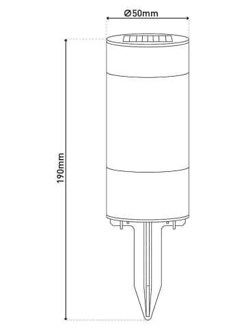 näve 10er-Set Solar-Bodenspieße "Rotha" in Grau - (H)19 cm