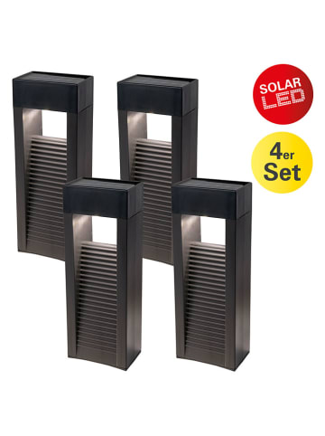 näve 4-delige set: decosolarlampen "Pulheim" zwart - (H)33 cm