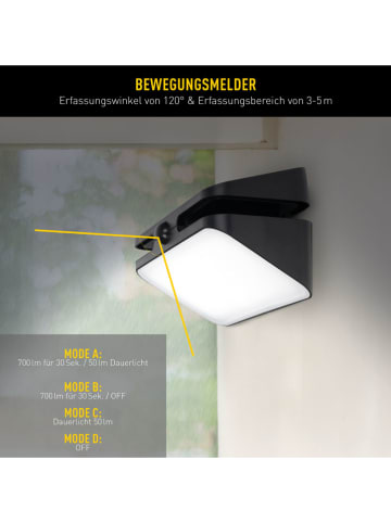 näve Solarwandlamp "Hürth" zwart - (B)21 x (H)11 x (D)11 cm