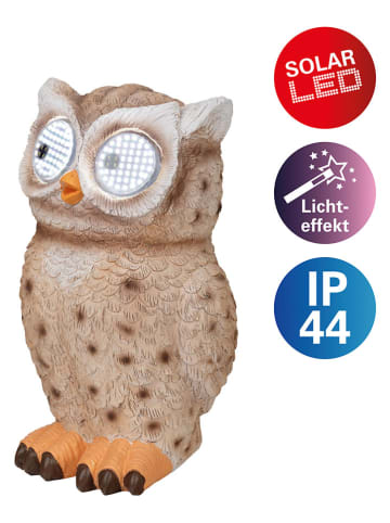 näve Solar-Dekoleuchte "Bubo" in Hellbraun - (H)18 cm