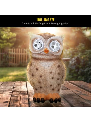 näve Decoledsolarlamp "Bubo" lichtbruin - (H)18 cm