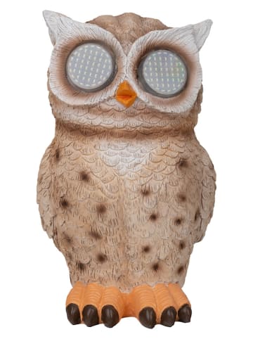 näve Solar-Dekoleuchte "Bubo" in Hellbraun - (H)18 cm