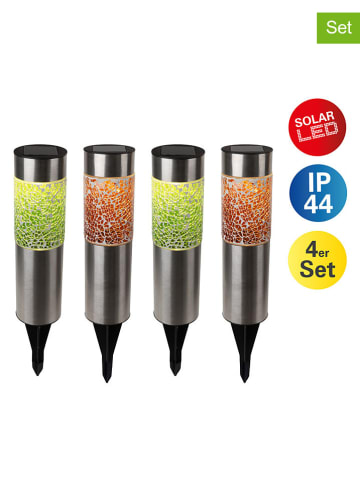 näve 4-delige set: solargrondstekers "Havanna" grijs - (H)33,5 x Ø 6 cm