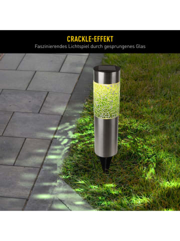 näve 4-delige set: solargrondstekers "Havanna" grijs - (H)33,5 x Ø 6 cm