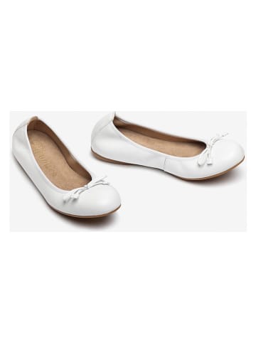 Unisa Skórzane baleriny w kolorze białym