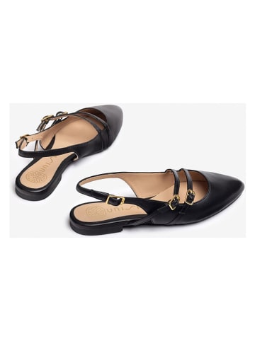 Unisa Leren ballerina's zwart
