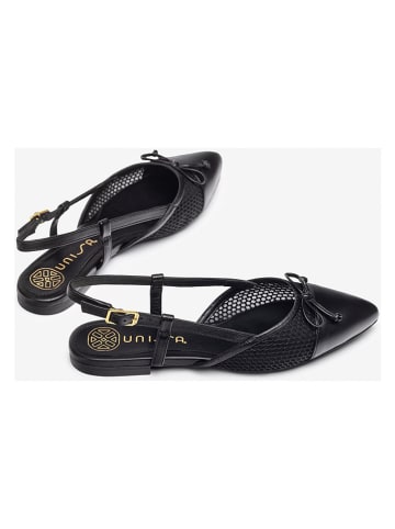 Unisa Leren slingballerina's zwart