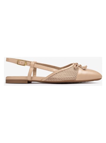 Unisa Leren slingballerina's beige