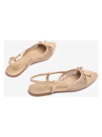 Unisa Leren slingballerina's beige