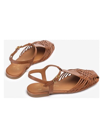 Unisa Leren enkelsandalen bruin