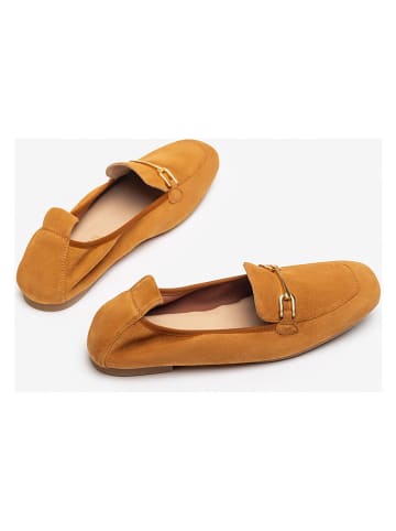 Unisa Leder-Slipper in Hellbraun