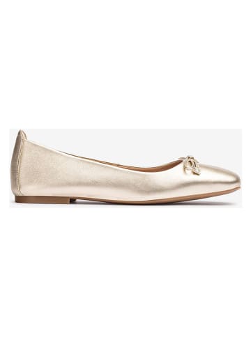 Unisa Leder-Ballerinas in Gold