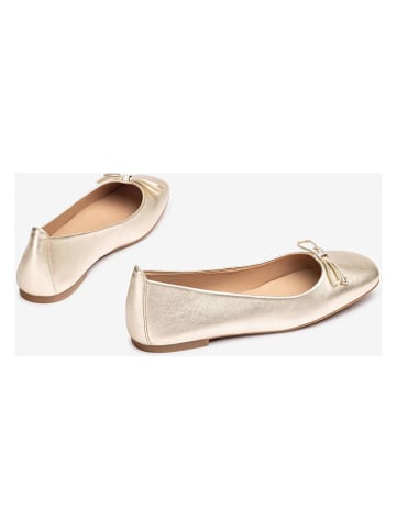 Unisa Leren ballerina's goudkleurig