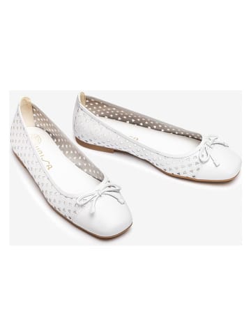 Unisa Leder-Ballerinas in Weiß