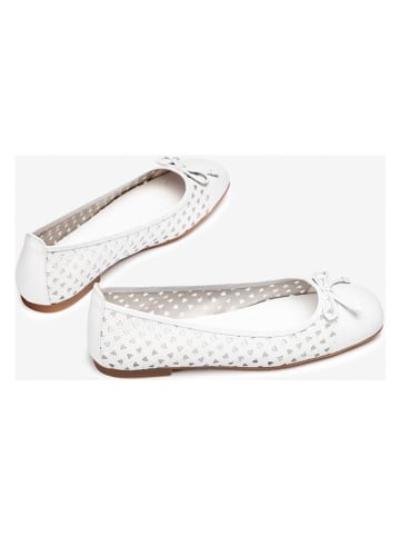 Unisa Skórzane baleriny w kolorze białym