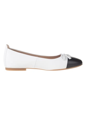 Unisa Leren ballerina's wit/zwart