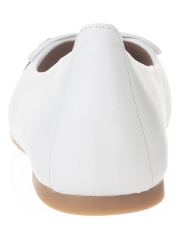 Unisa Leren ballerina's wit/zwart