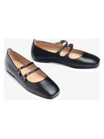Unisa Leder-Spangenballerinas in Schwarz