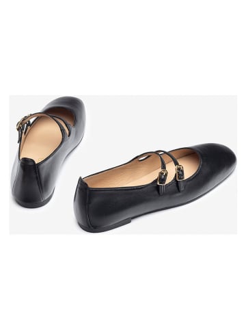 Unisa Leder-Spangenballerinas in Schwarz