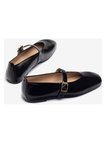 Unisa Leder-Spangenballerinas in Schwarz