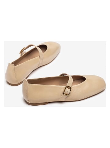 Unisa Leder-Spangenballerinas in Beige