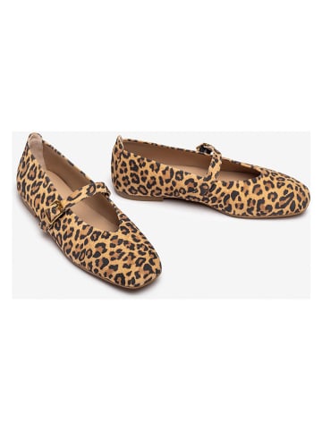 Unisa Skórzane baleriny w kolorze brązowo-jasnobrązowym z paskiem