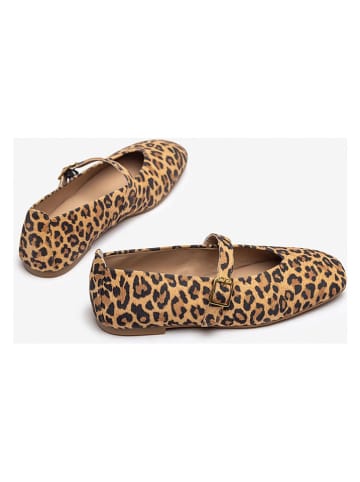 Unisa Leder-Spangenballerinas in Hellbraun/ Braun