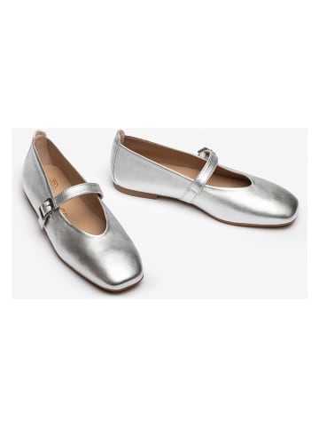 Unisa Leder-Spangenballerinas in Silber