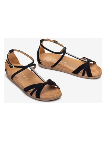 Unisa Leren sandalen zwart
